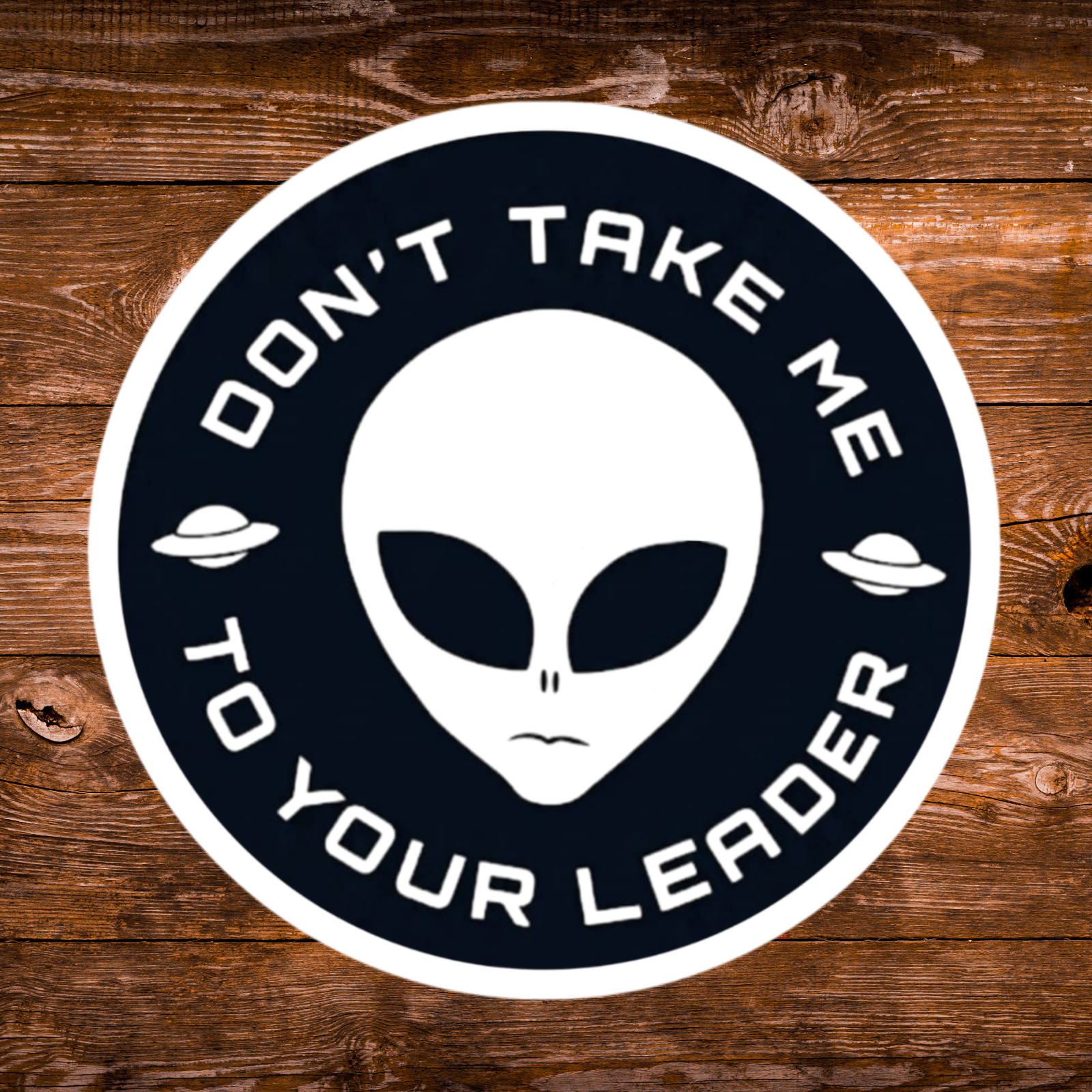 Alien Stickers "Don't Take Me To Your Leader" Meme Waterproof NEW 1/10/50/100