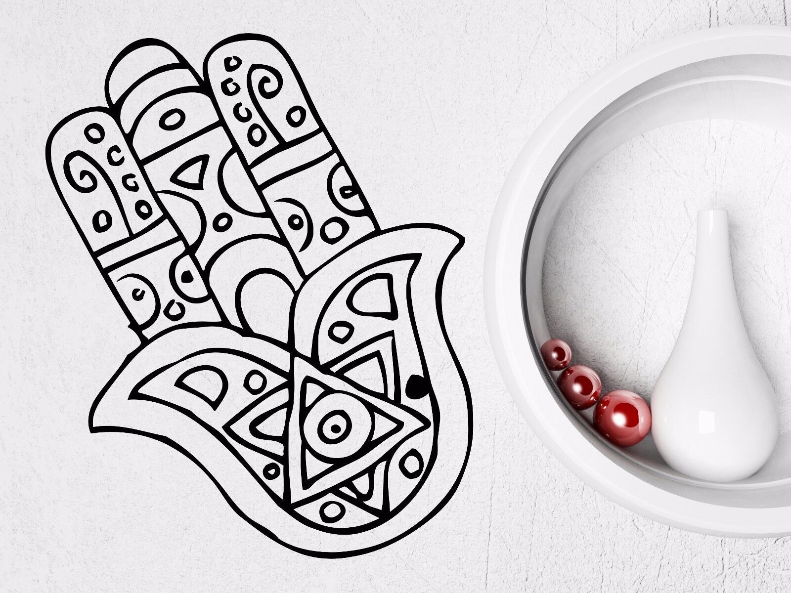 Vinyl Wall Decal Hamsa Amulet Talisman Bedroom Decoration Stickers (156ig)
