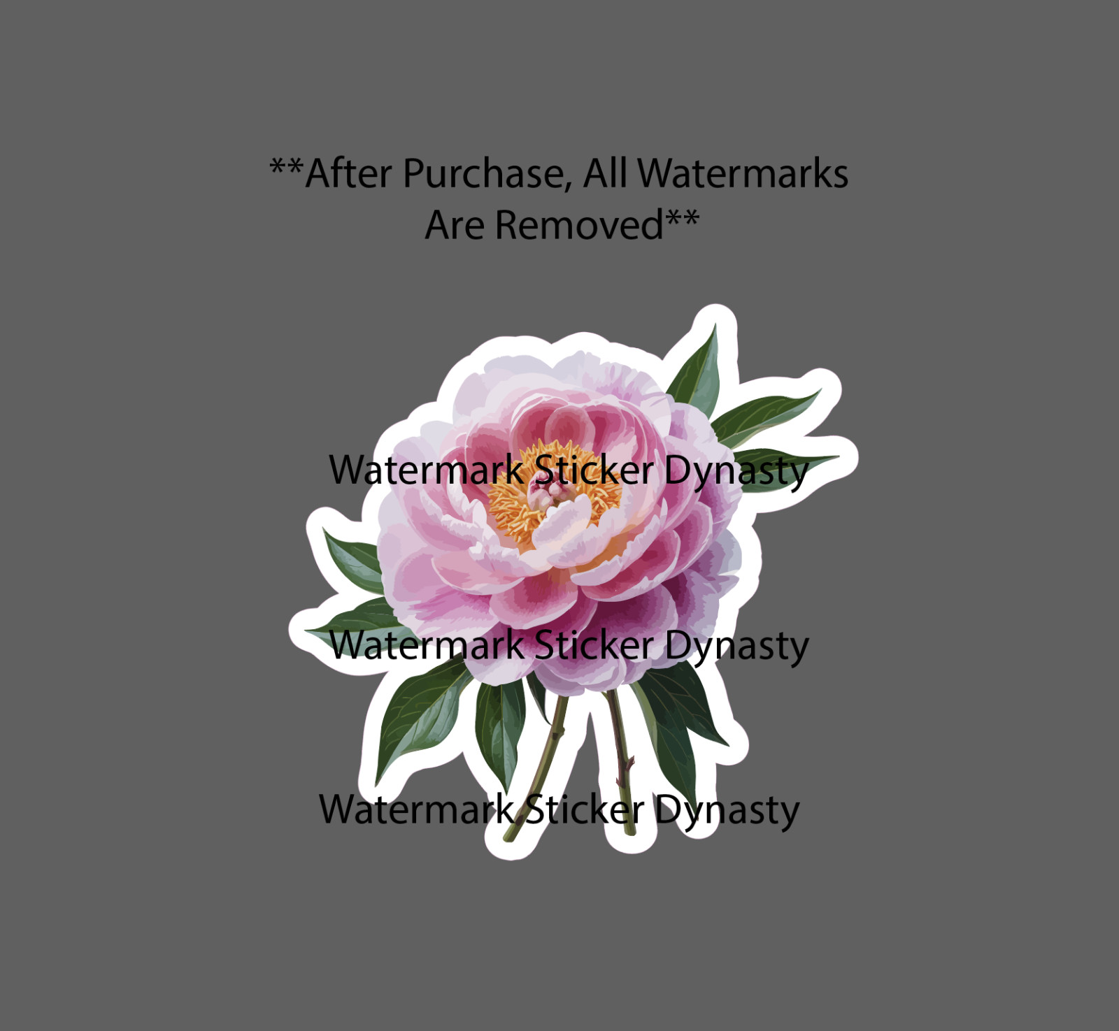Peony Sticker Waterproof Decal Flower Floral Pink Nature Garden Gift NEW