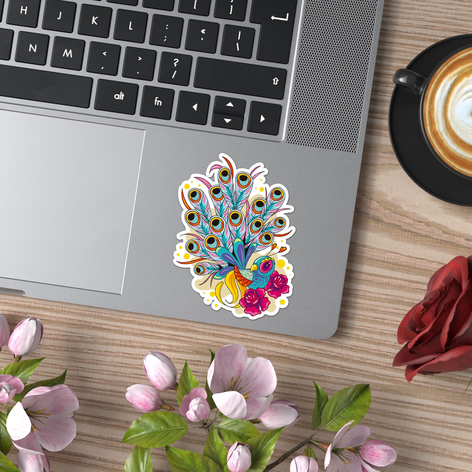 Bird Of Paradise Peacock – Vinyl Decal Sticker – Car Window Laptop – ebn9193
