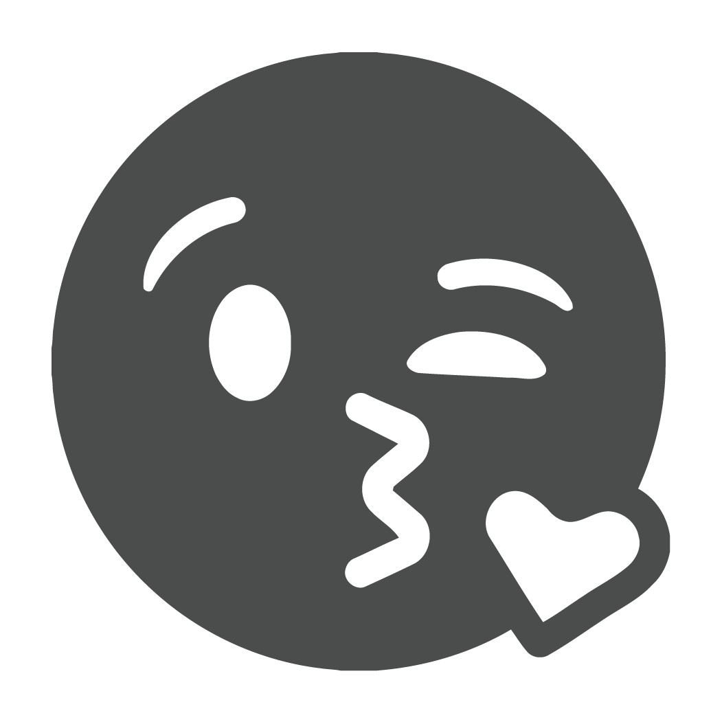 Blowing Kiss Emoji multicolor die cut decal 3×3 Made in USA 6+yr indoor/outdoor