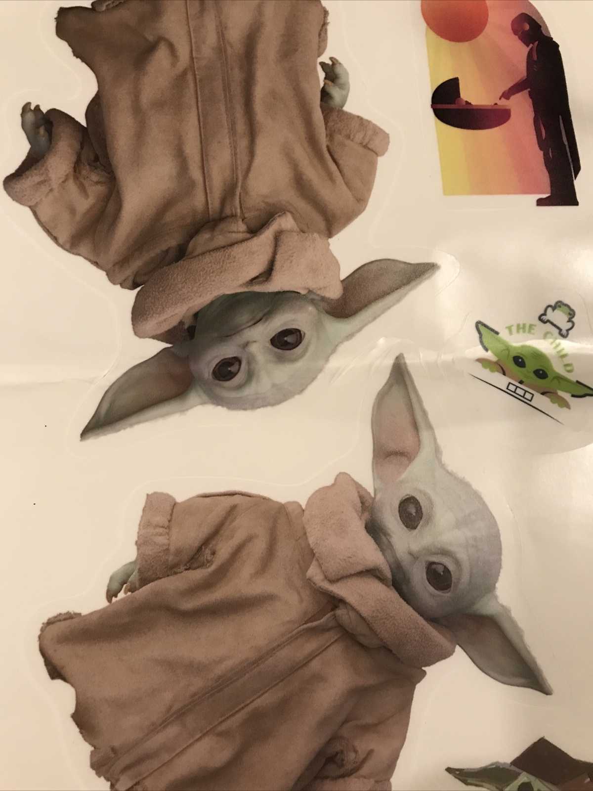Star Wars The Mandalorian Baby Yoda Wall Decals Reusable Removable Set Of 7 X 2