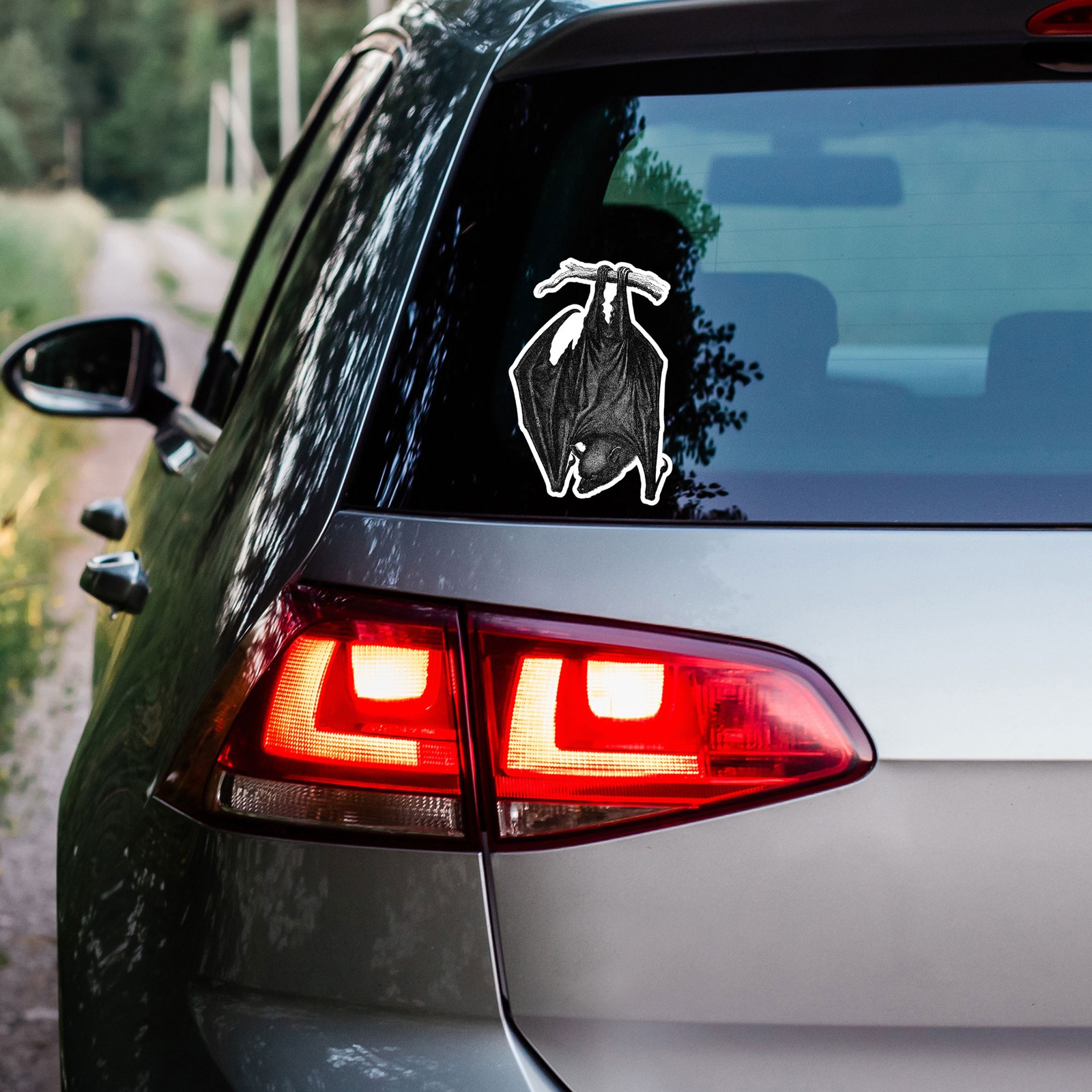 Hanging Bat – Vinyl Decal Sticker – Car Window Laptop – ebn9643