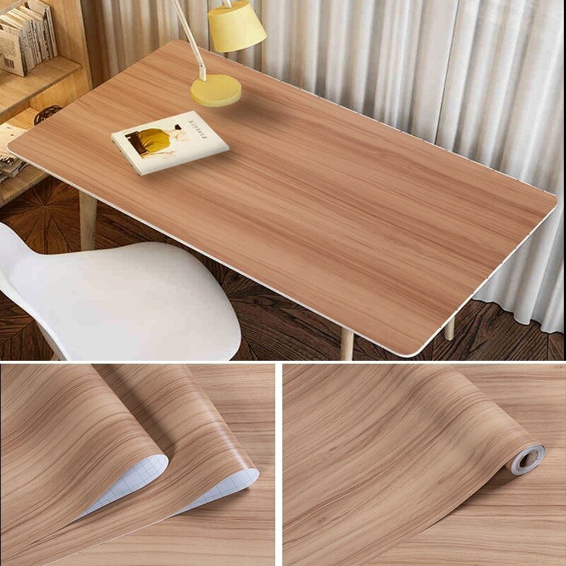 Wood Grain Self-Adhesive Wallpaper Waterproof PVC Contact Stickers Home Decor