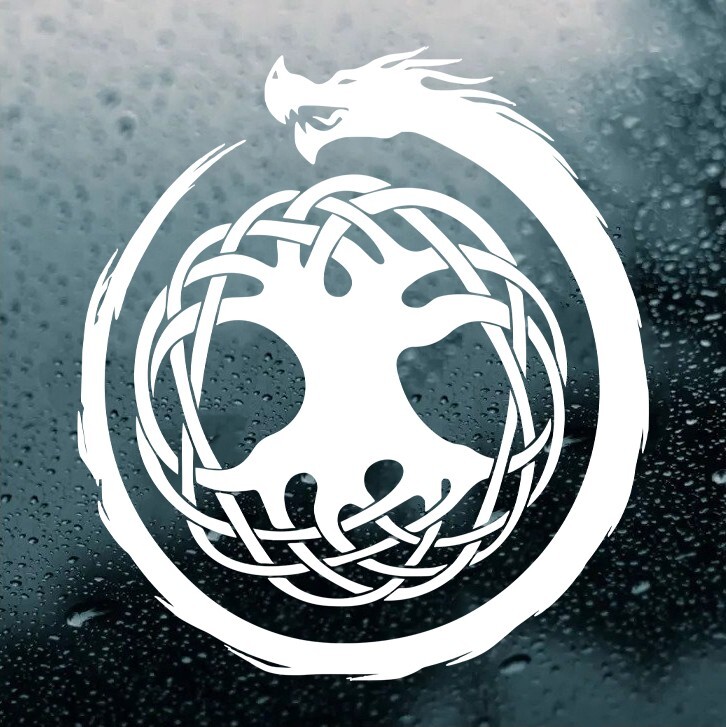 Jormungandr Tree of Life V1 Vinyl Decal Viking World Serpent Yggdrasil Norse