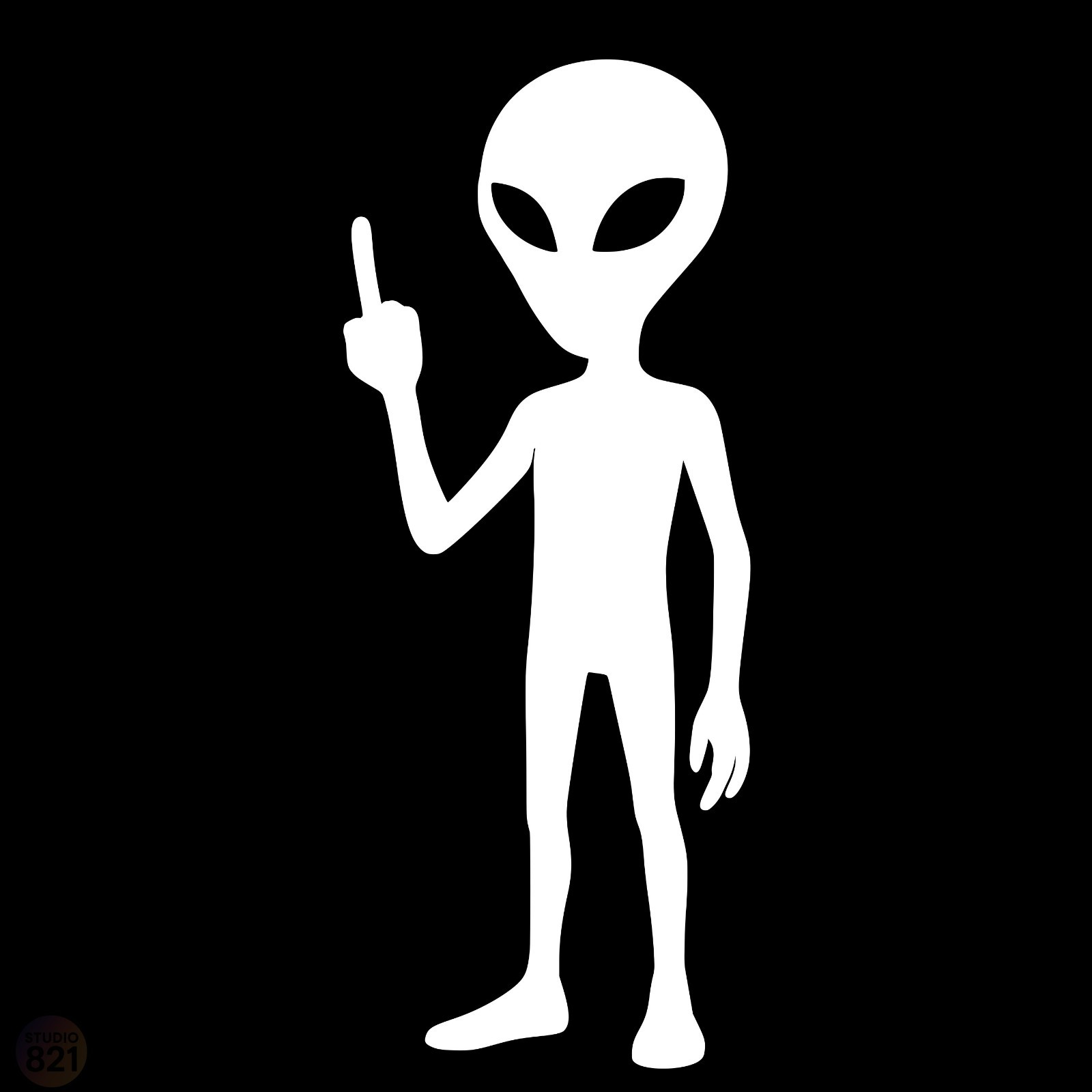 Alien Head Bird Sign Decal | UFO Area 51 Sticker | Car Truck Window Vinyl | Fun