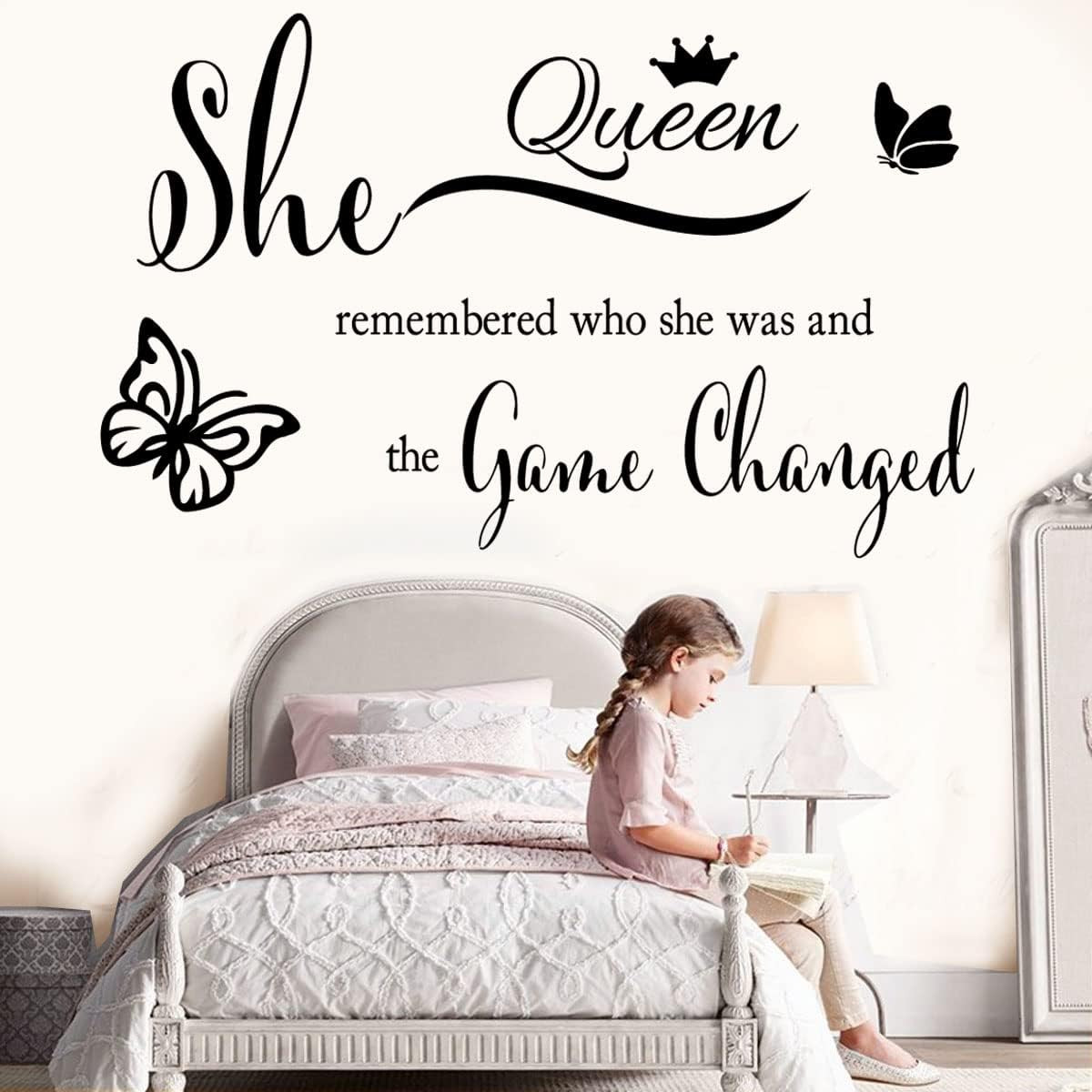 Inspirational Wall Sticker Pretty Eyelashes Eyes Wall Decals Motivational Word L
