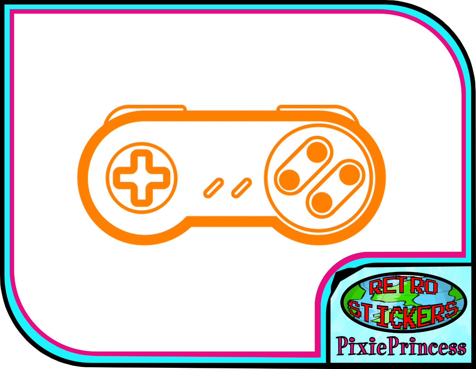 Nintendo Super SNES Controller D Vinyl Sticker Car Truck Gamer Window Wall Game
