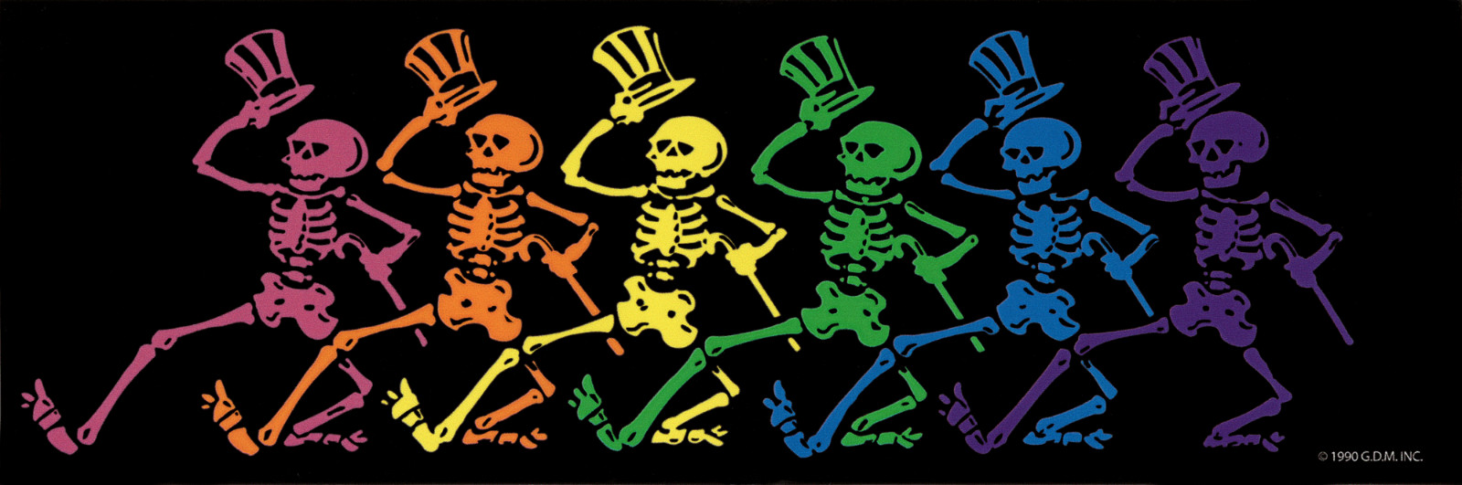Sticker – Grateful Dead Rainbow Dancing Skeletons Rock Music Band Decal #13341