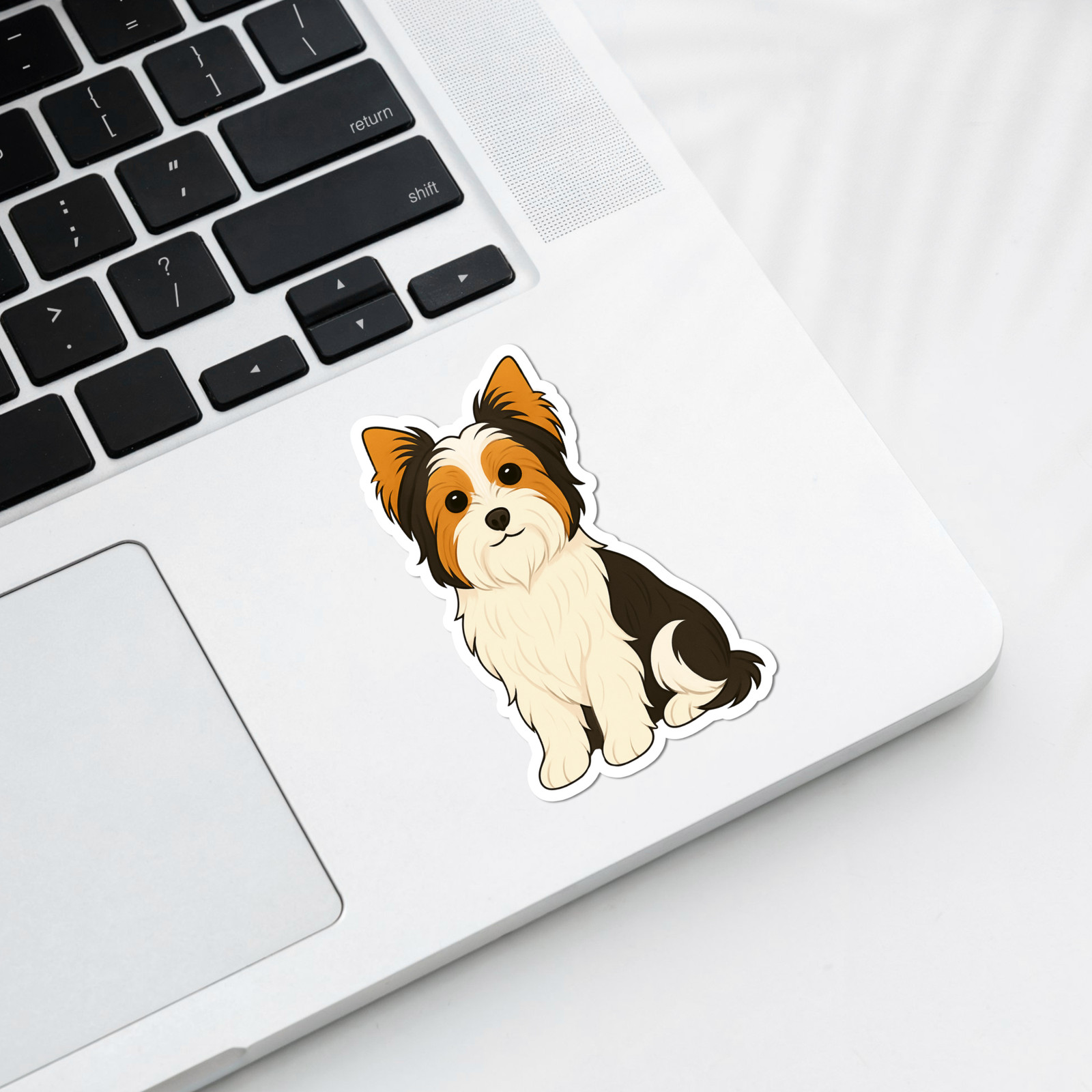 Personalized Biewer Terrier Dog Sticker Magnet Bookmark – Tri-Color