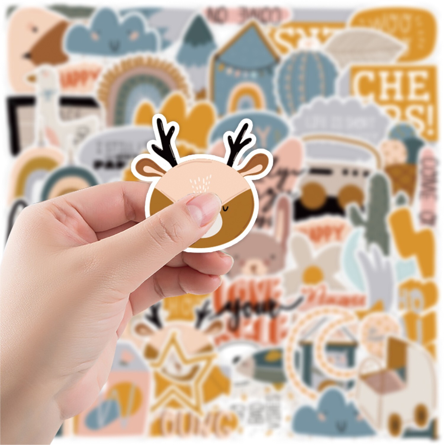 50pcs CUTE VIBE Stickers, Bottle Laptop No Residue Stickers, #249