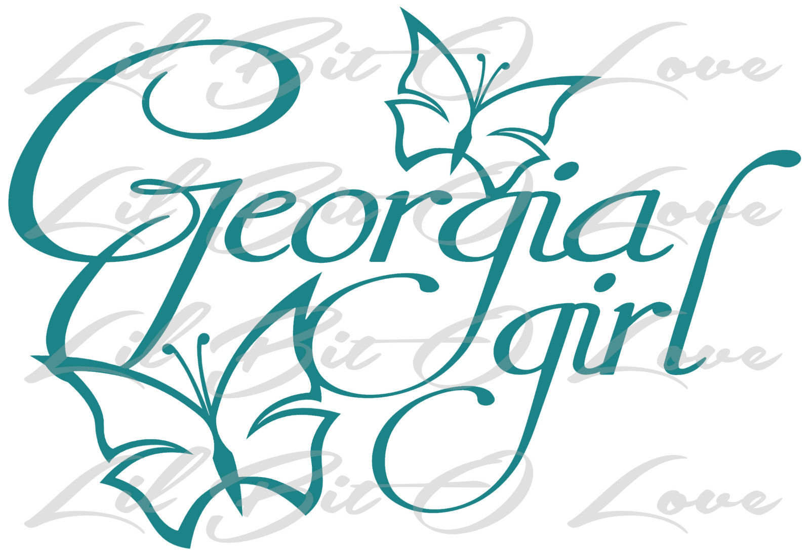 Georgia Girl With Butterflies Vinyl Decal Sticker Car Auto Vehicle