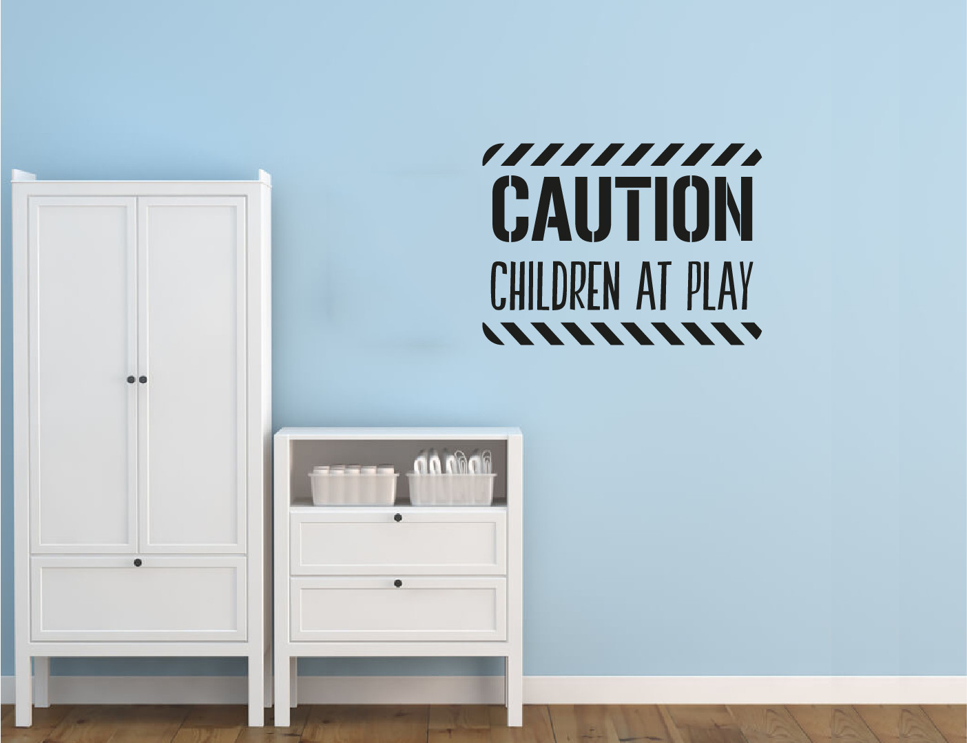 Vinyl Home Playroom Caution Children At Play Signage Design Wall Decal Quotes