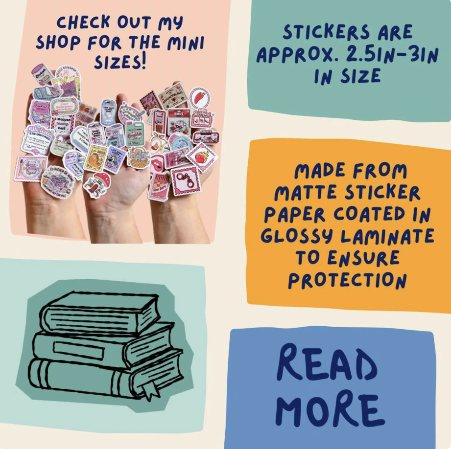 One More Chapter Heart Reading Sticker Cute Book Lover Bookish Aesthetic
