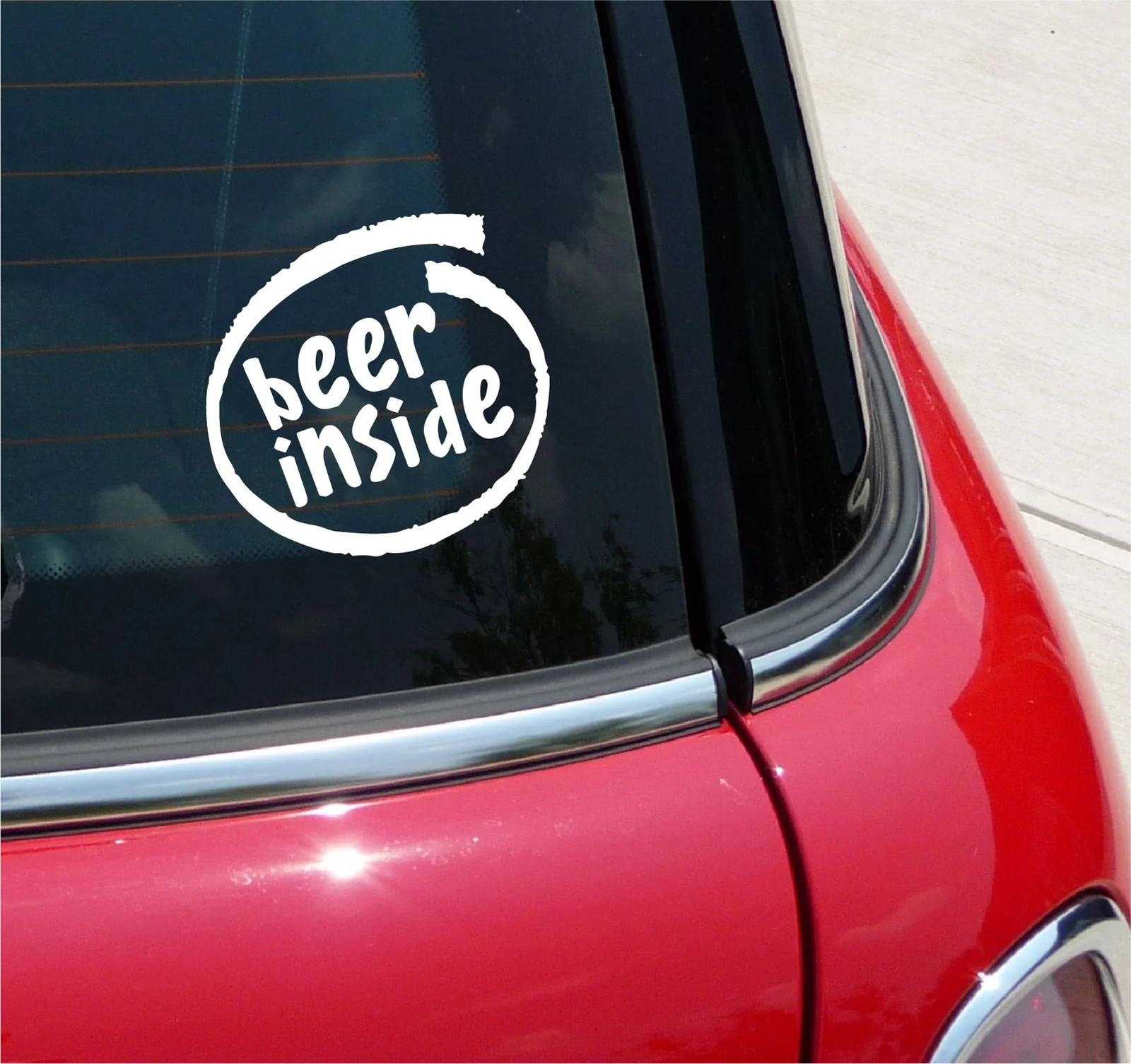 BEER INSIDE FRIDGE STICKER DECAL CAR WINDOW FUNNY REFRIGERATOR PARTY DRINK