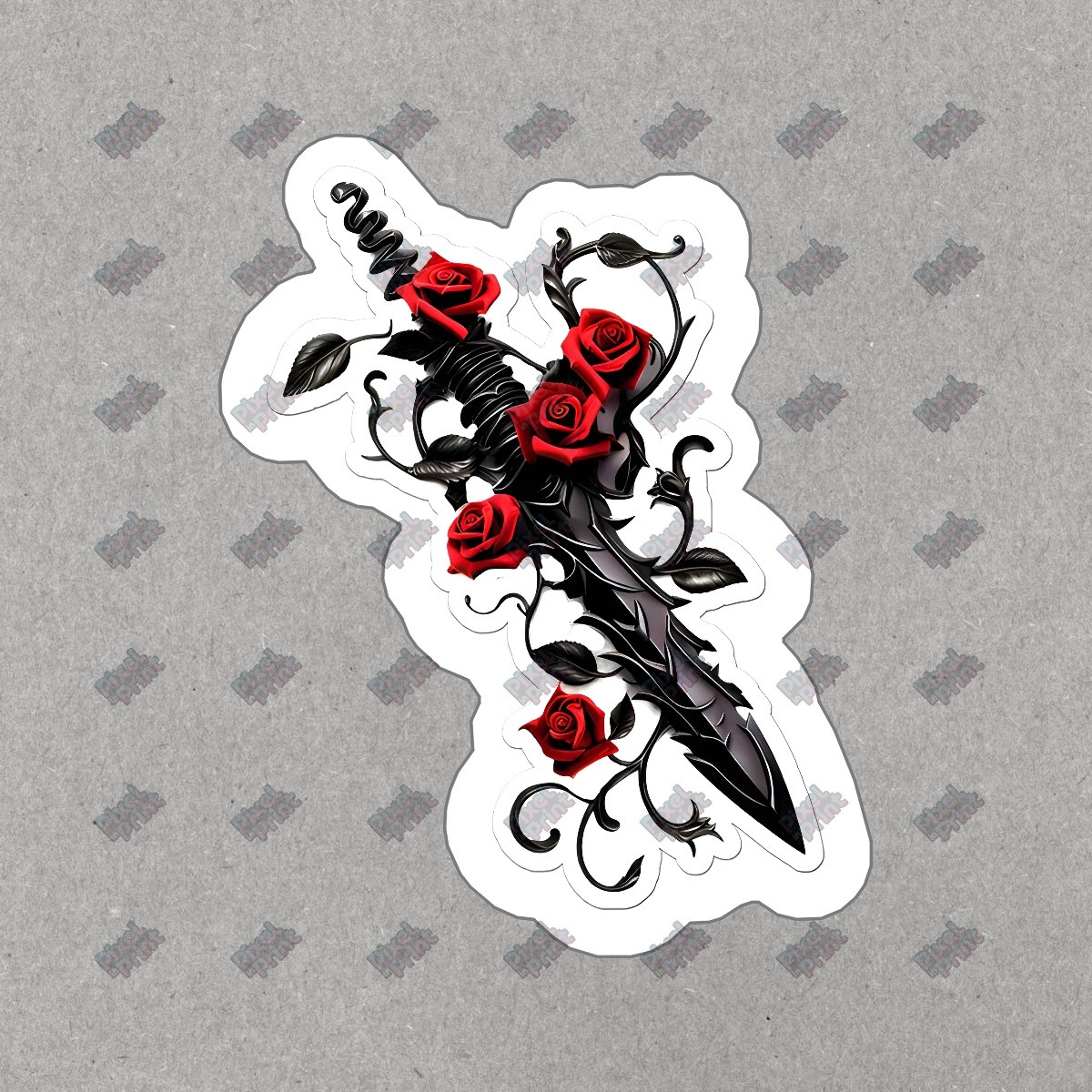 Gothic Rose Dagger Vinyl Sticker Tattoo Art Decal Aesthetic Home #573458
