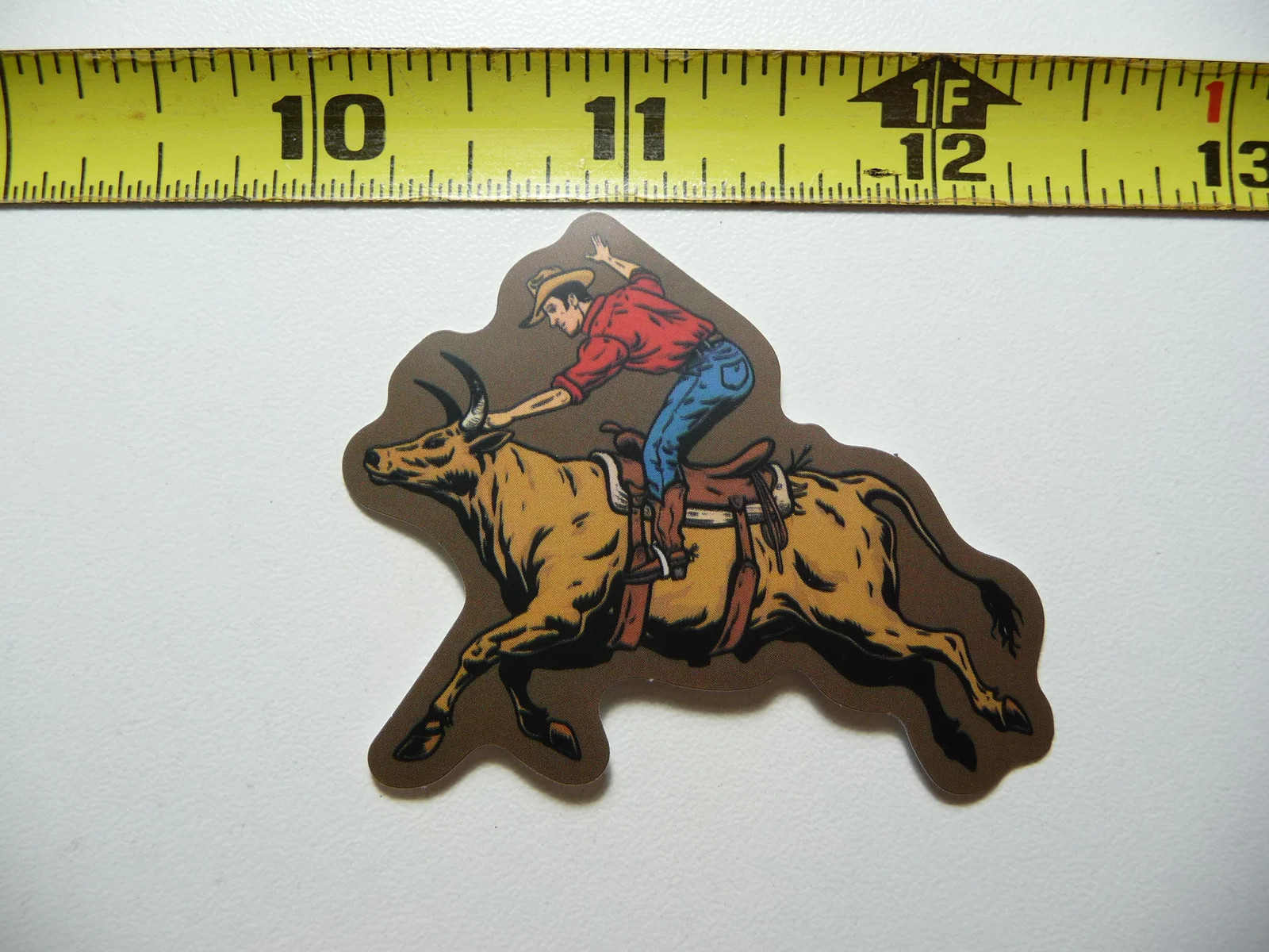 COWBOY BULL RIDER SMALL STICKER DECAL COUNTRY WESTERN THEME FUNNY