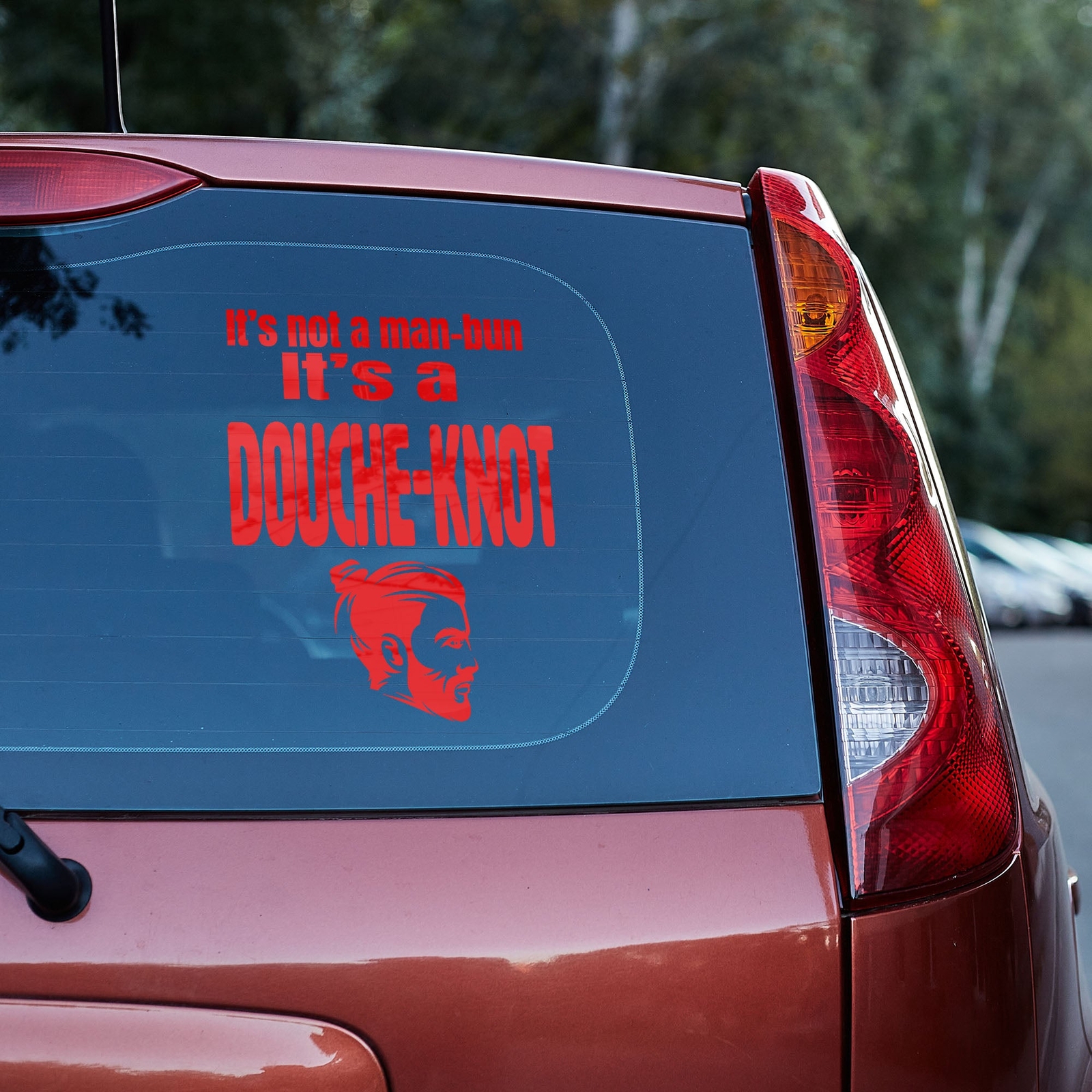 It's not a manbun it's a douche knot vinyl decal