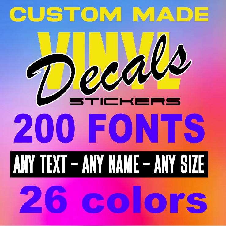Custom Text Vinyl Lettering Sticker Decal Personalized – ANY TEXT ANY NAME {c22