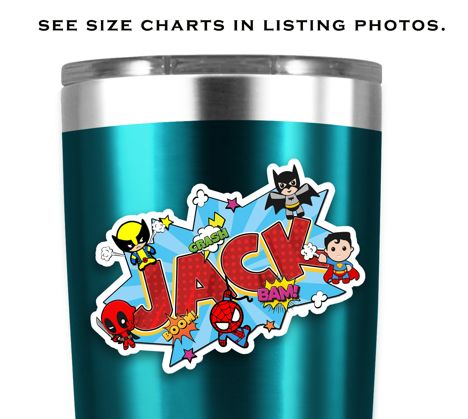 Custom Name Sticker · Vinyl · Personalized · Superhero Style · Cool Aesthetic