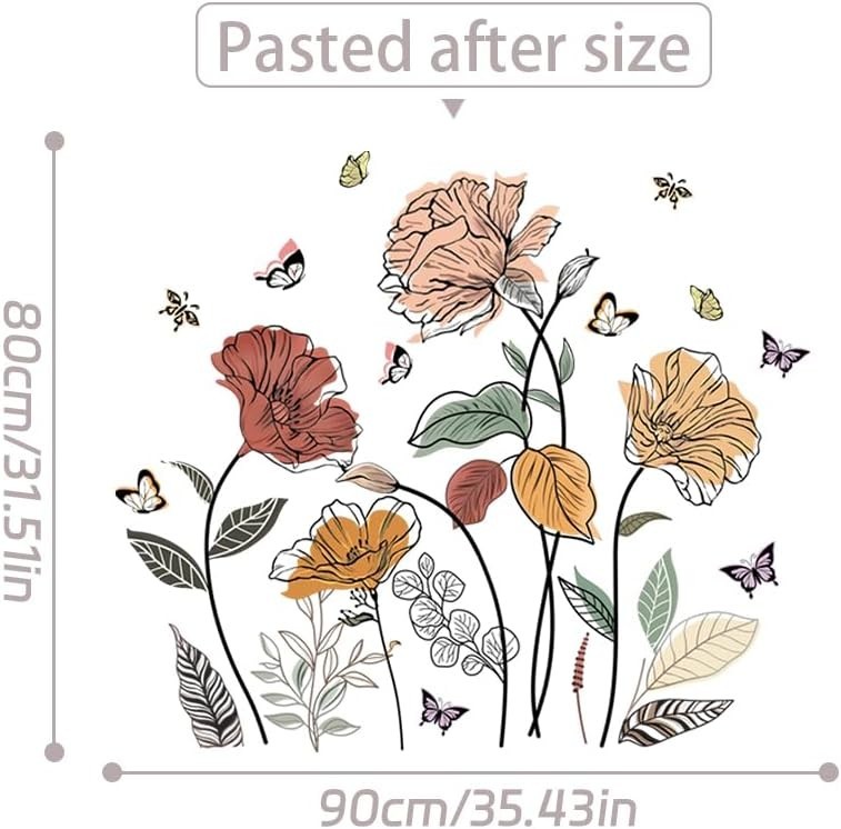 Brighten Any Room with Self-Adhesive Floral Wall Stickers – Kid-Friendly Design
