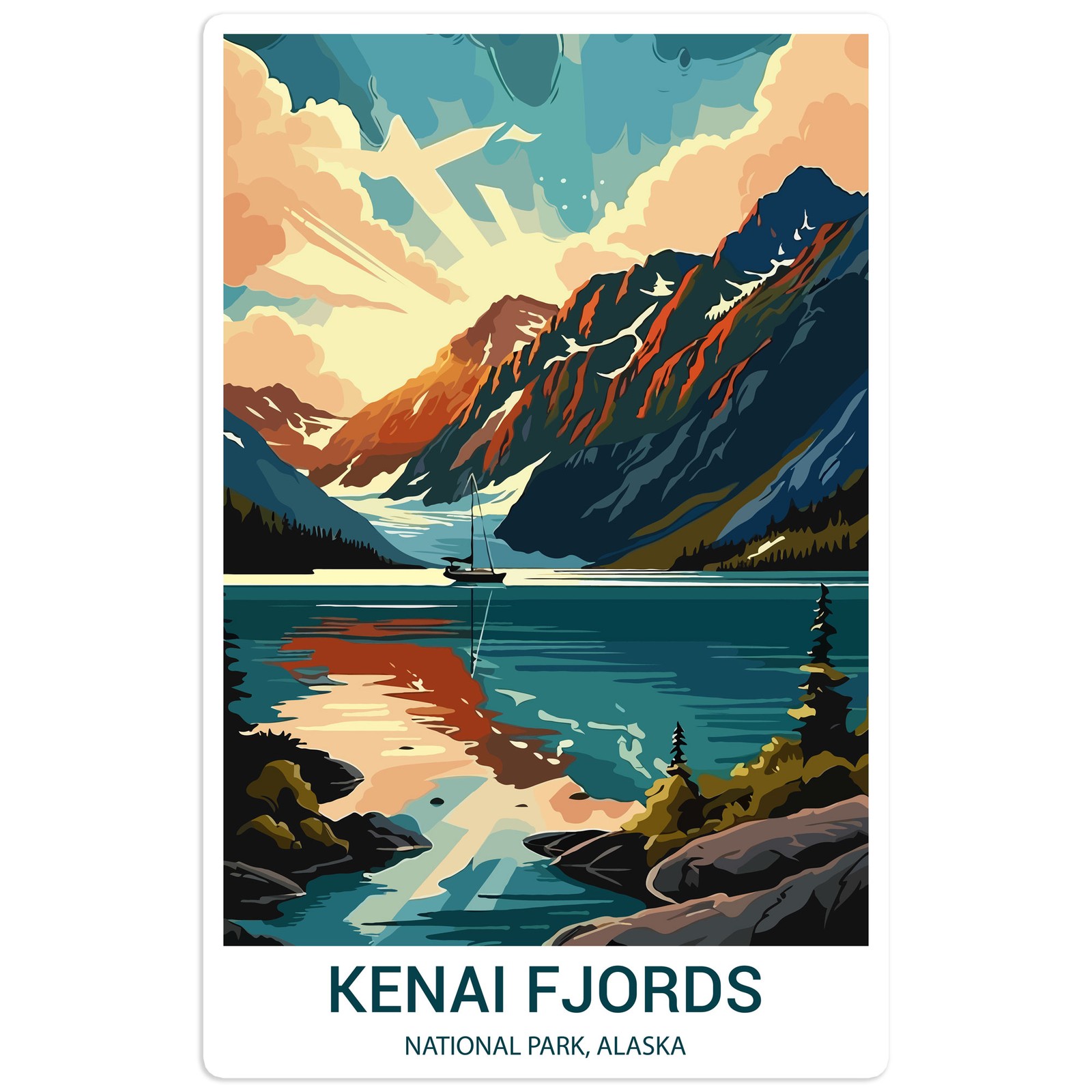 Kenai Fjords National Park – Vinyl Decal Sticker – Car Window Laptop – #1295