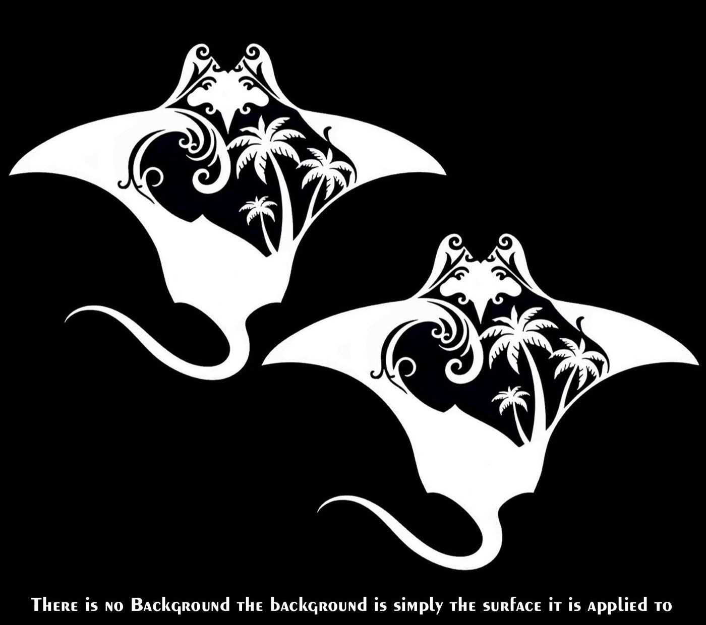 Stingray Palm Trees Nautical Decor Sea Life Two 5" Vinyl Decals Car Truck Window