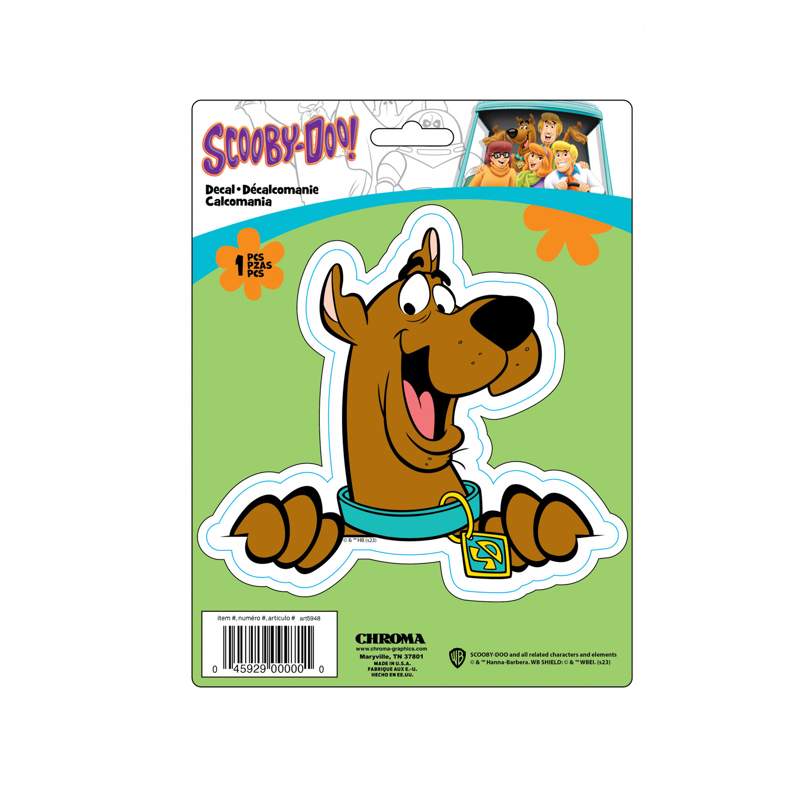 Scooby-Doo Peeking 6"x8" Car Window Decal Multi-Color