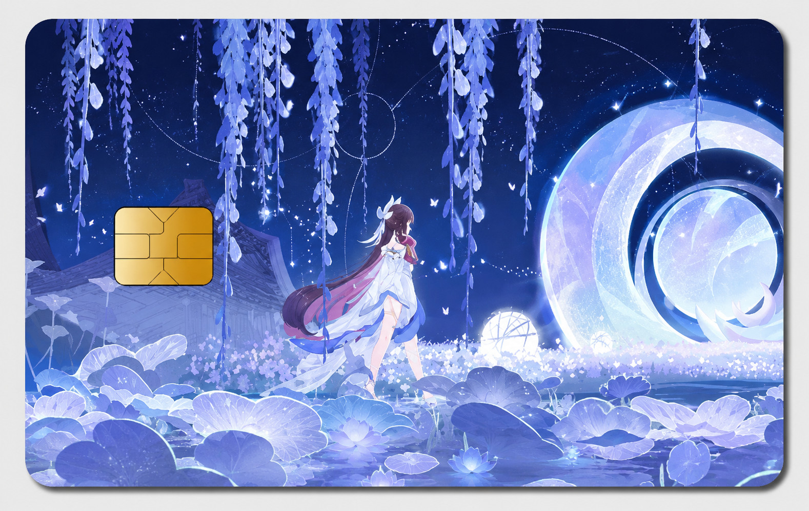 Moonlit Garden Scene Genshin Impact Columbina Debit Card Credit Card Skin