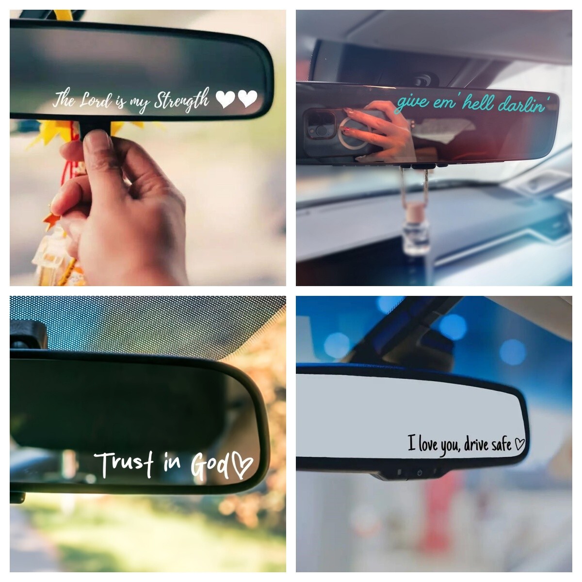 2 pc Design Your Own Personalized Car Mirror UV Transfer Decal，Sun Visor sticker