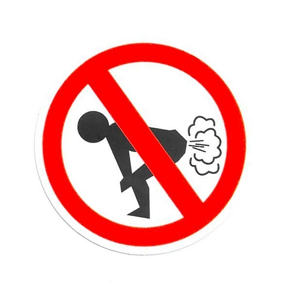 No Farting Sign Vinyl Sticker Funny Caution Warning Joke Gag Gift Laptop Mug