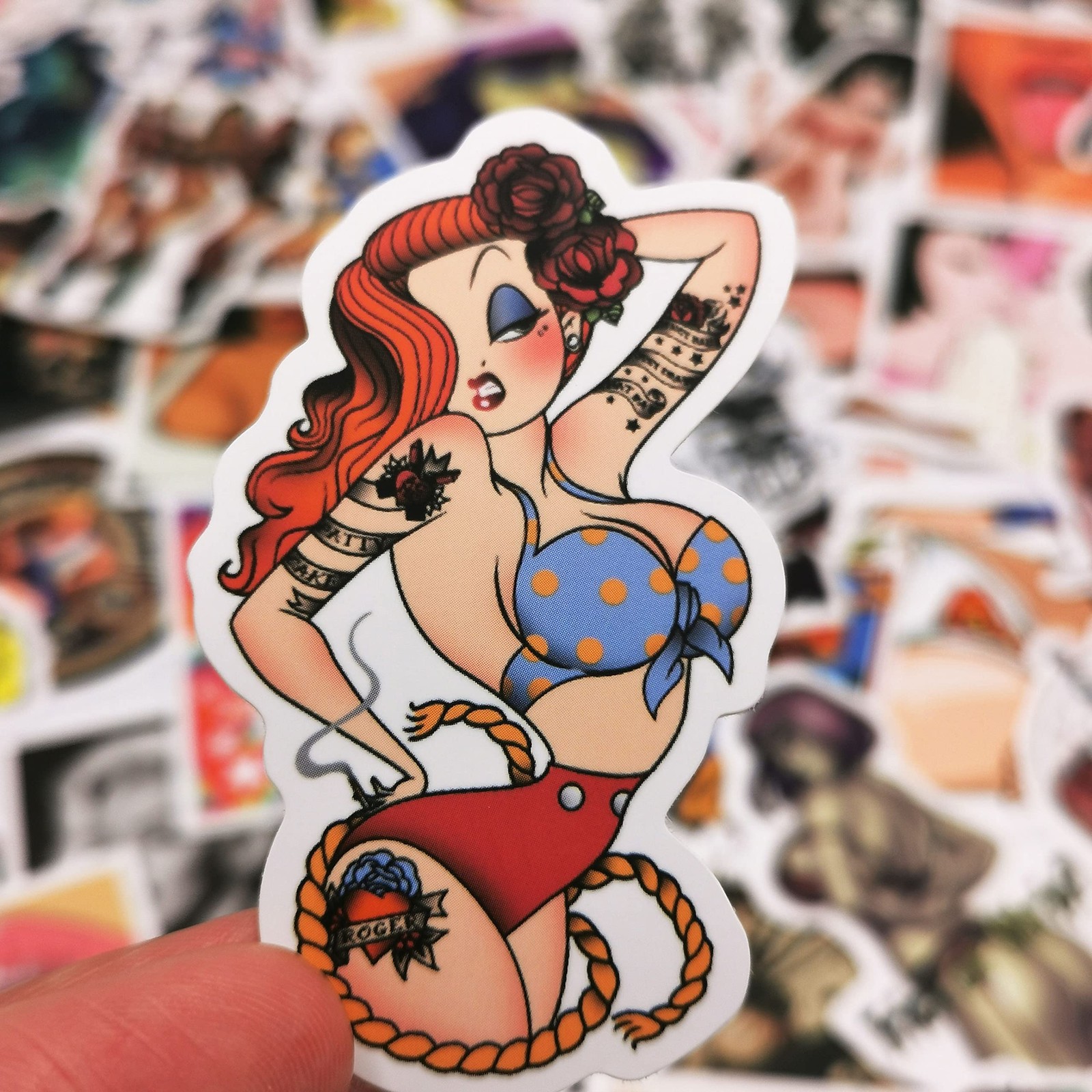 Sexy Girls Stickers for Adults,100Pcs Pinup Women Decals Pack for Laptops Skateb