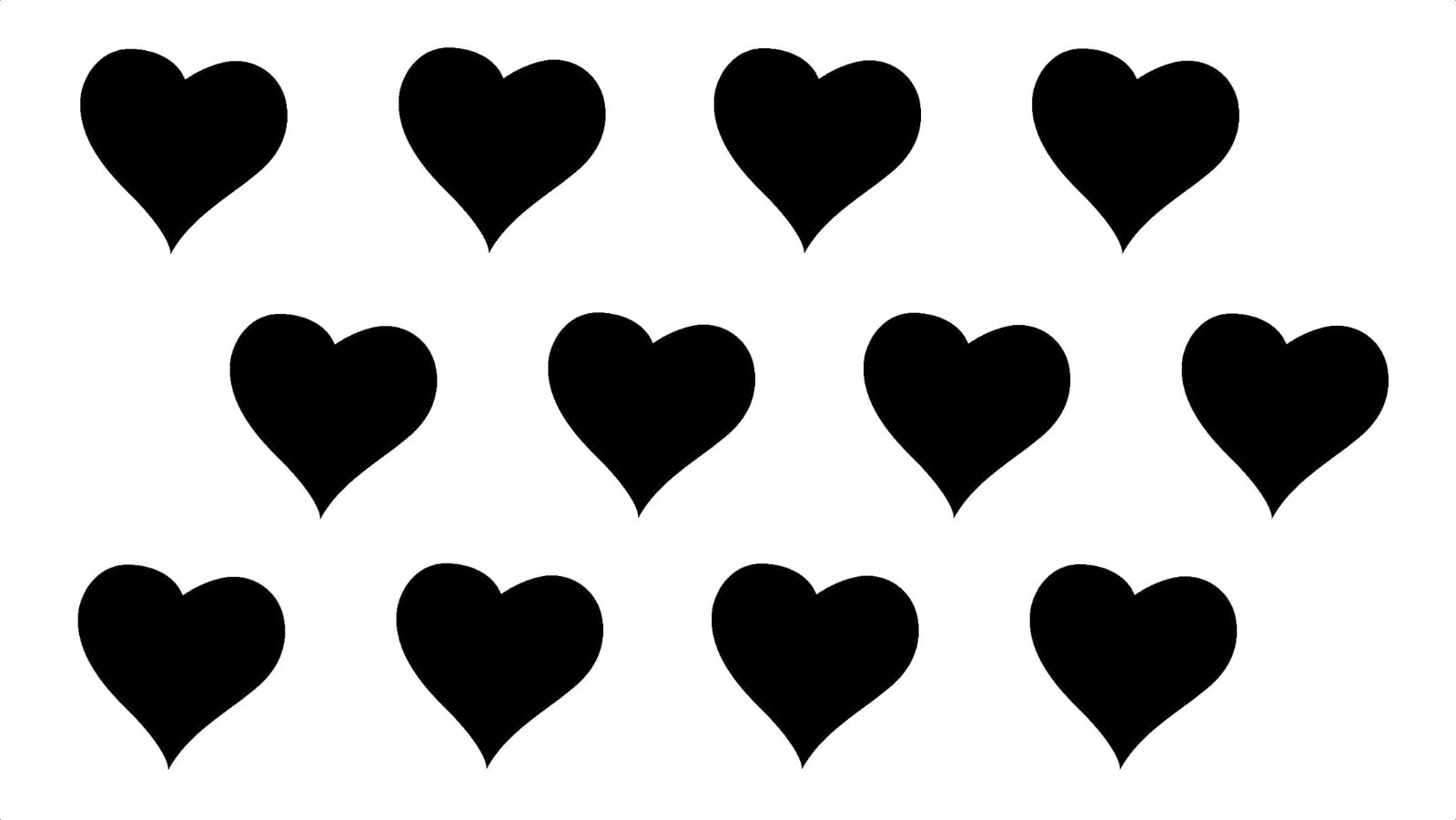 Valentine Heart Symbol Vinyl Decal Sticker Set of 12 Sheet of 12 Hearts Laptop