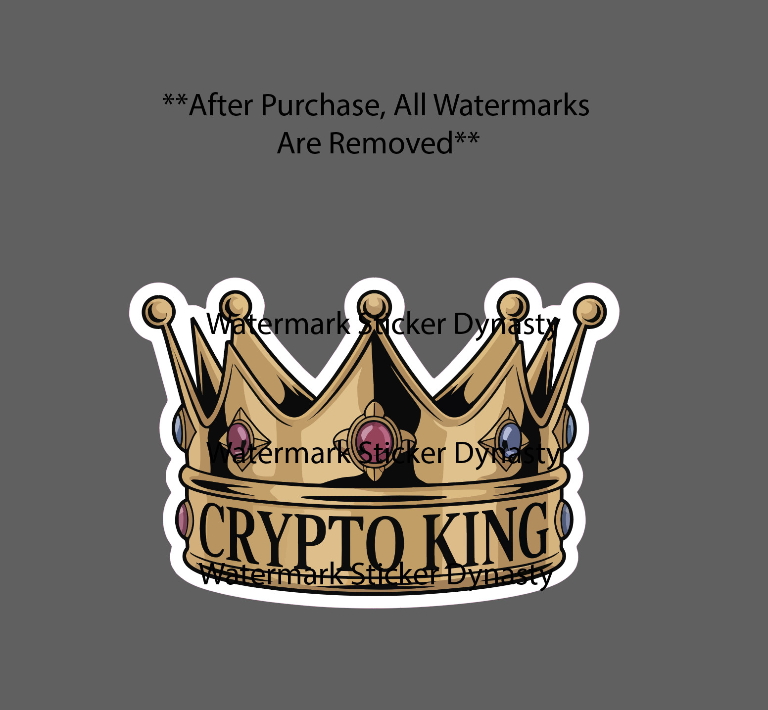 Crypto King Sticker Waterproof Decal Crown Cryptocurrency Money Gift NEW