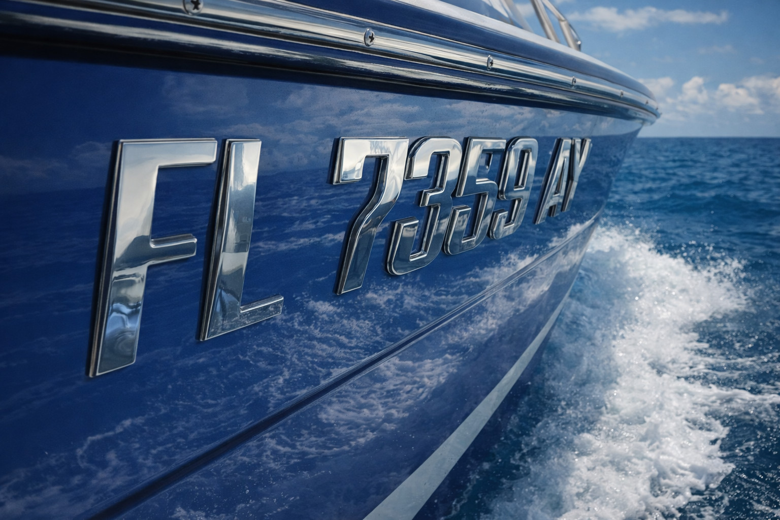 Boat & Jet Ski Registration Numbers Raised 3D Chrome Marine Waterproof Emblem