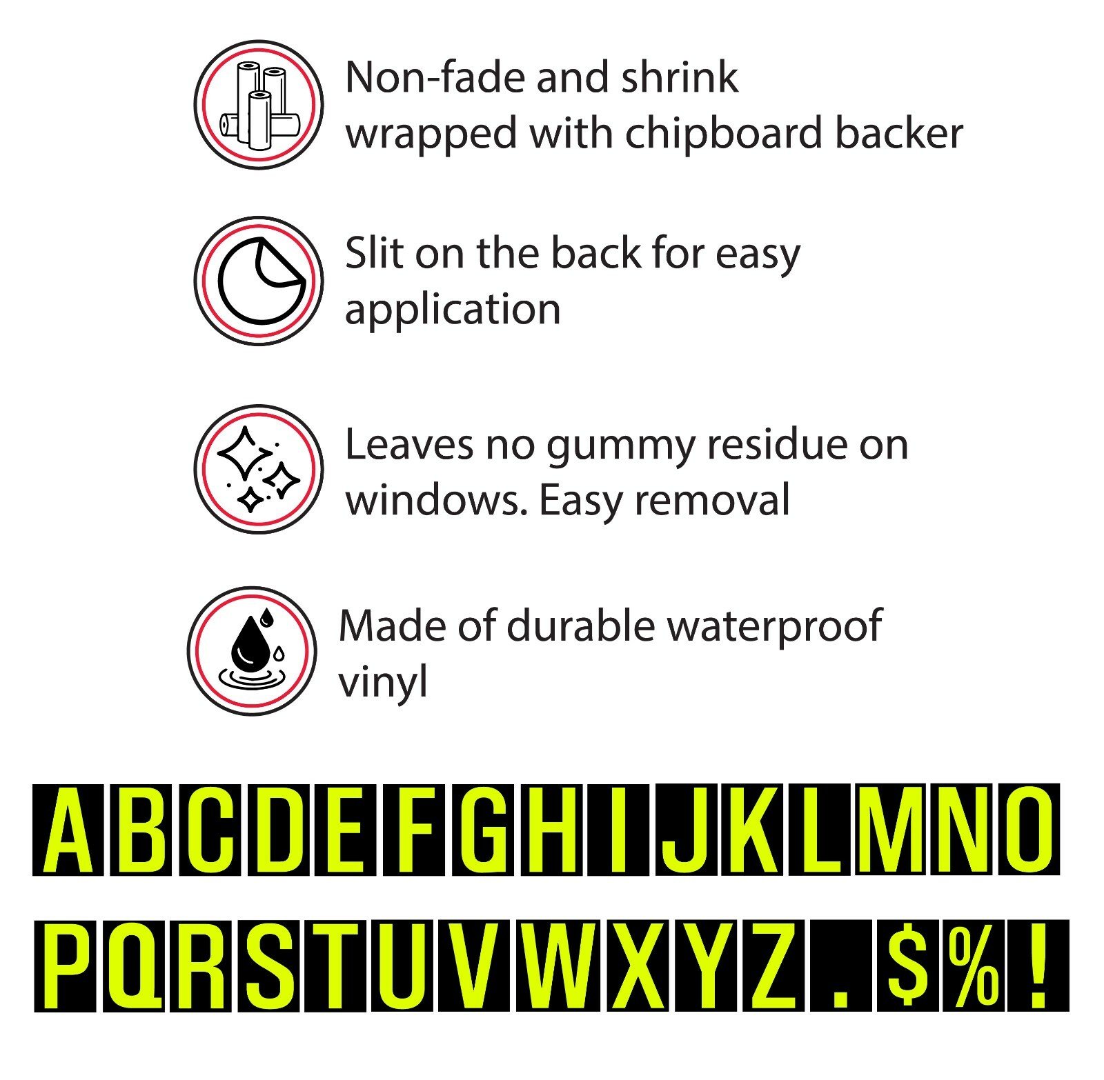 Adhesive Alphabet Letter Starter Kit, Vinyl Decal Set Includes 30 Dozen 5.5"