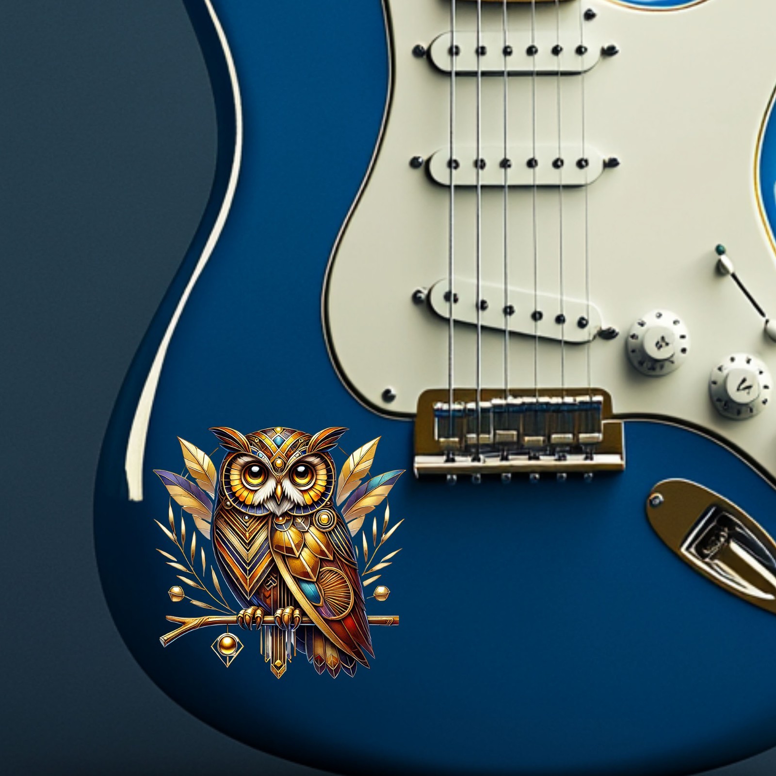 Art Deco Owl UV DTF Transparent Sticker / Decal