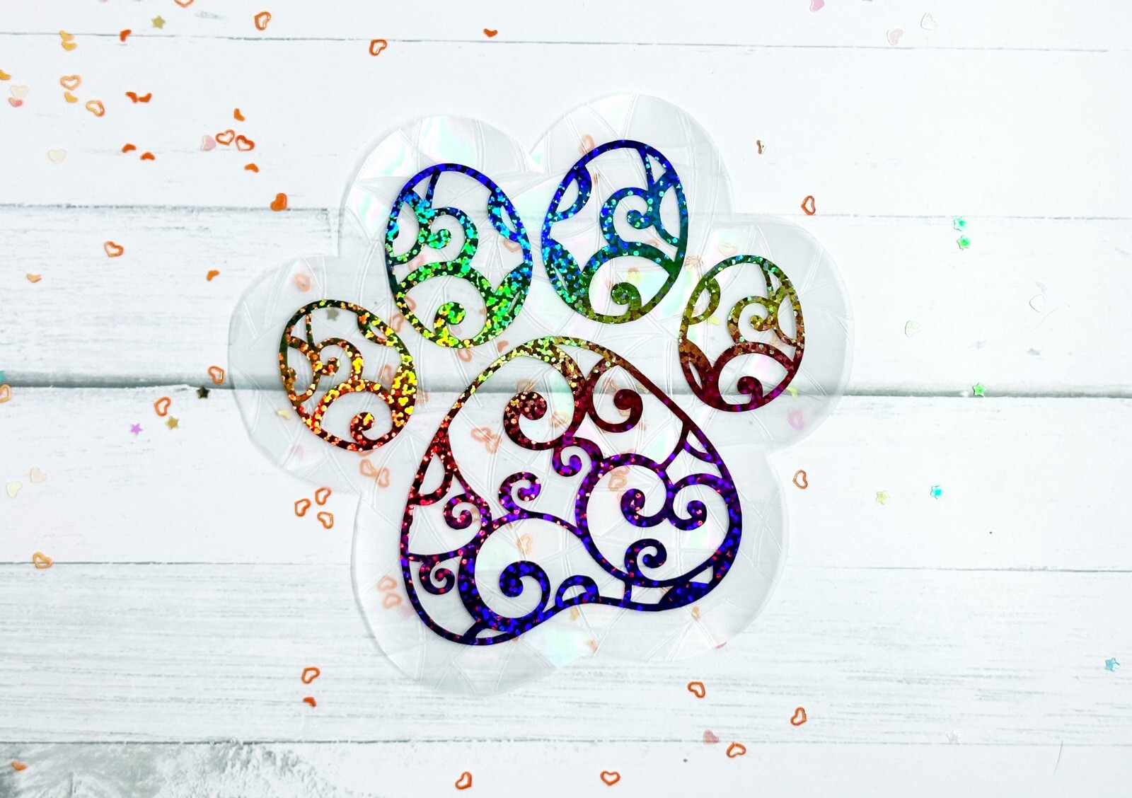 Paw Print Sticker Window Cling Suncatcher Decal Rainbow Maker Prism Reusable