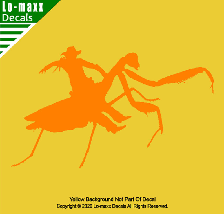Praying Mantis Rodeo Country Western Insect Humor Design Die Cut Vinyl Decal