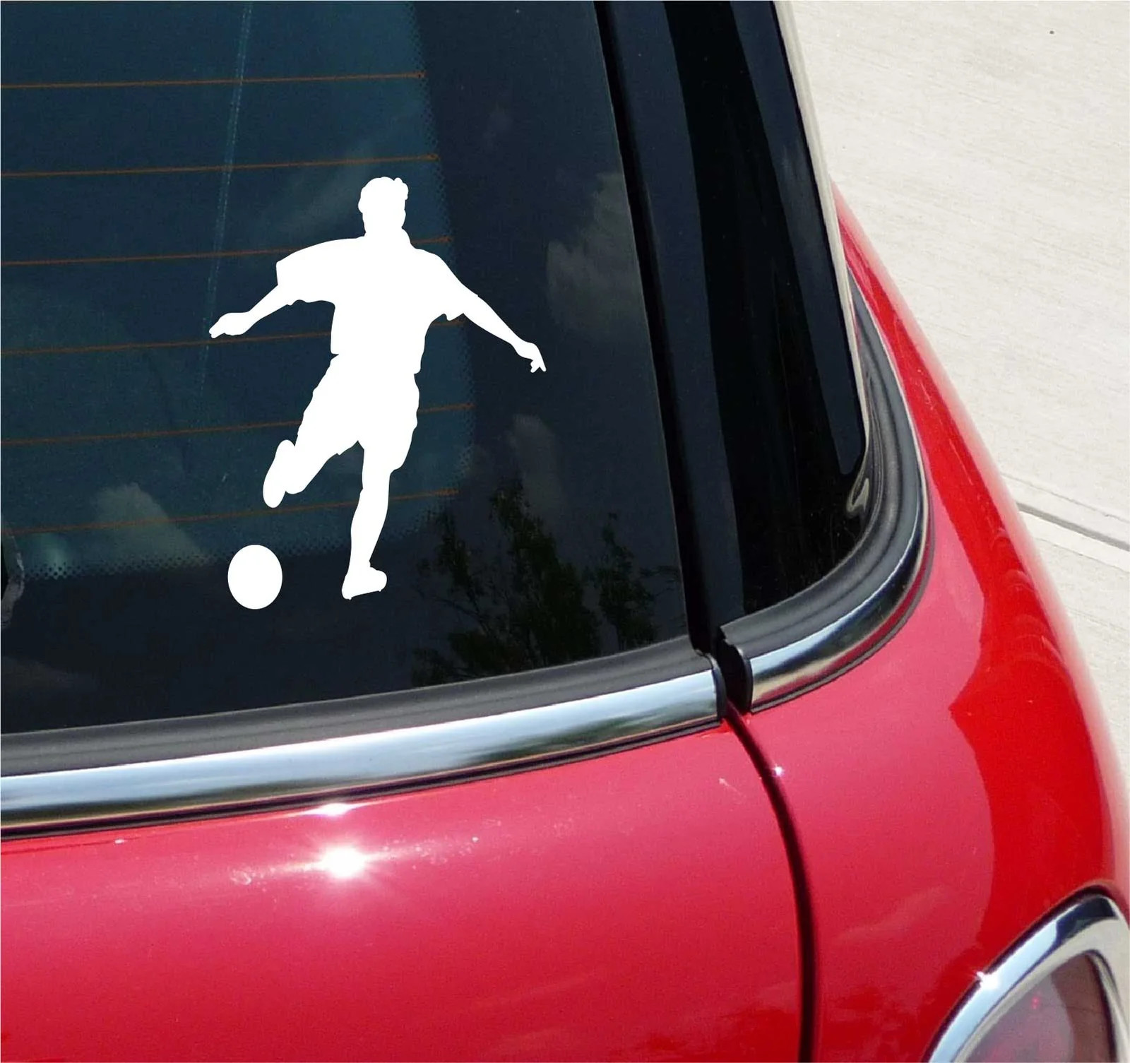 SOCCER #3 MAN KICKING BALL KICK PLAYER GRAPHIC DECAL STICKER ART CAR WALL DECOR