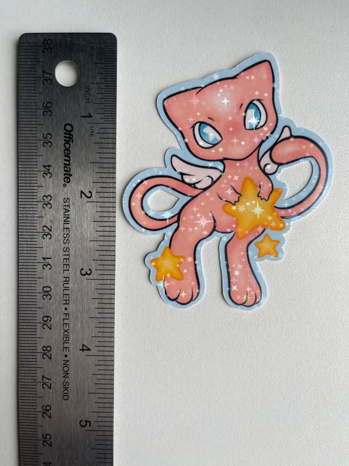 Mew and Stars Sticker, Cute Vinyl Die Cut Sticker