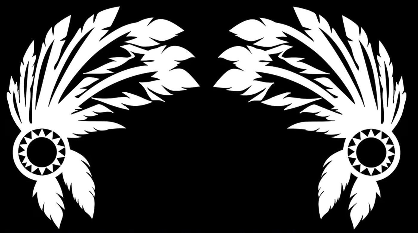 Native Indian Headdress Eagle Feathers Two Pack Vinyl Decal Any Flat Surface