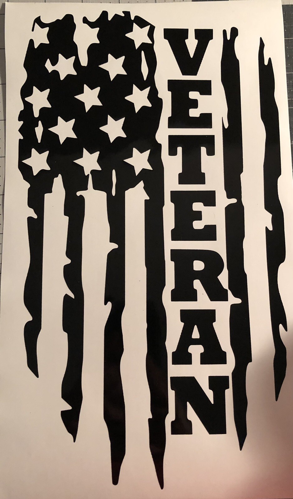 Vinyl Decal for Window – American Flag (Veteran)