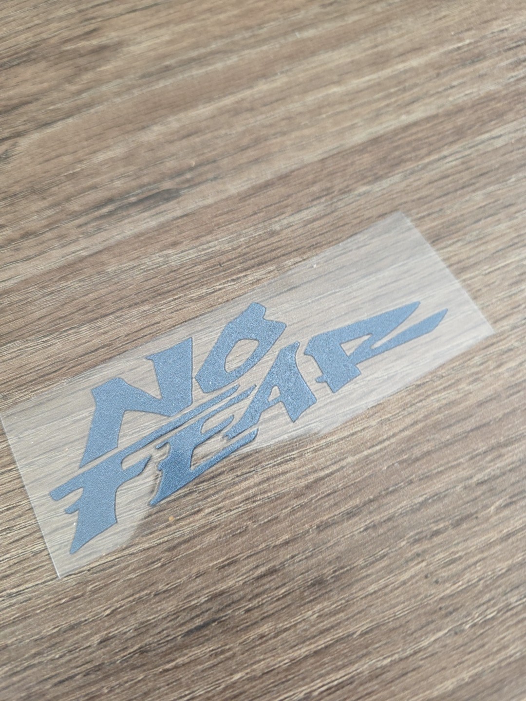 NO FEAR Decal In Grey Solid Raised UV DTF Waterproof Sticker 4in