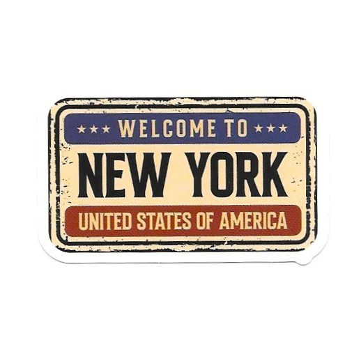 New York Vinyl Sticker Welcome to New York USA Travel Sign Retro Souvenir Gift