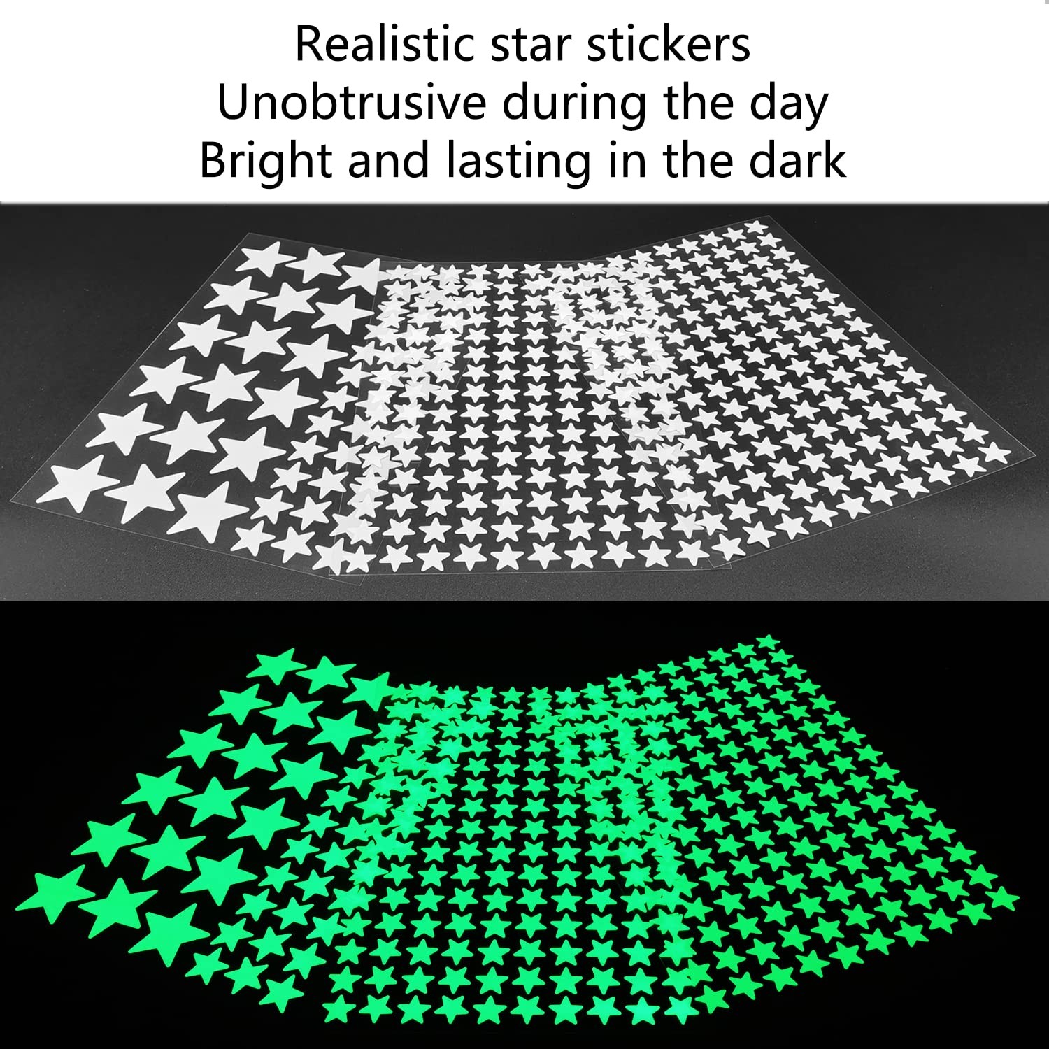MOJOTORY Glow in The Dark Star Stickers, Bright and Lasting, 354 Stars