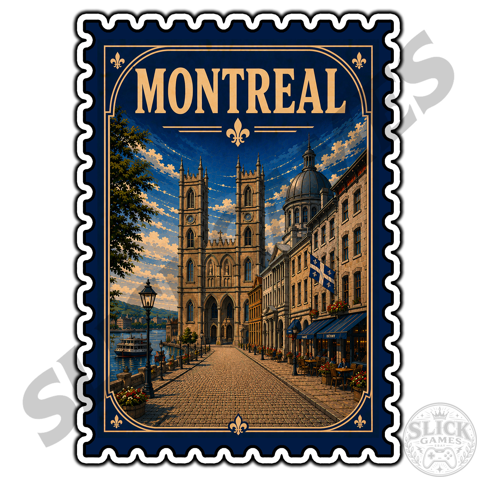 Montreal Canada Travel Postage Stamp Sticker #1 Waterproof Vinyl Decal Die-Cut