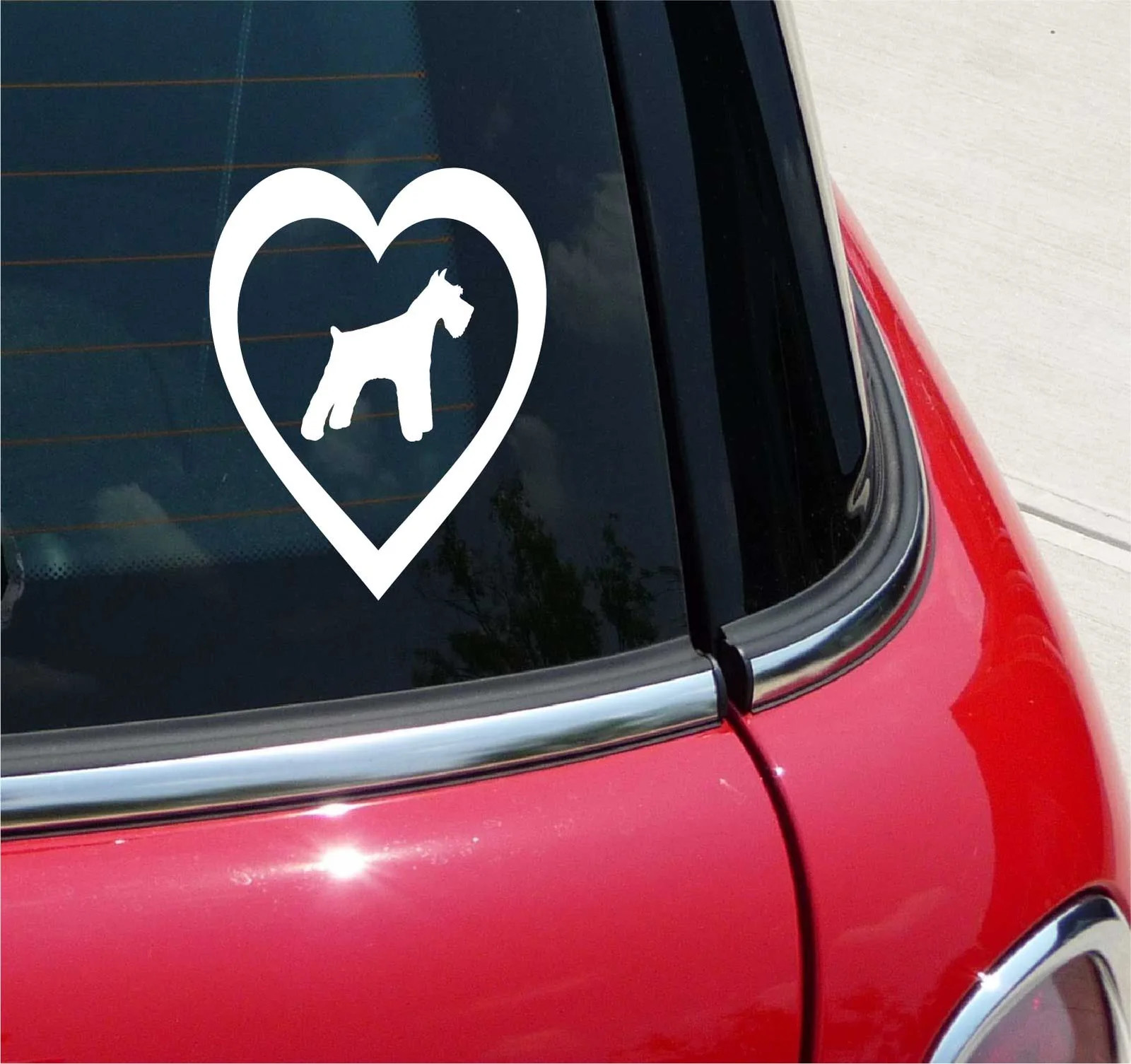 SCHNAUZER IN HEART LOVE MY PET DOG FUNNY GRAPHIC DECAL STICKER DECOR