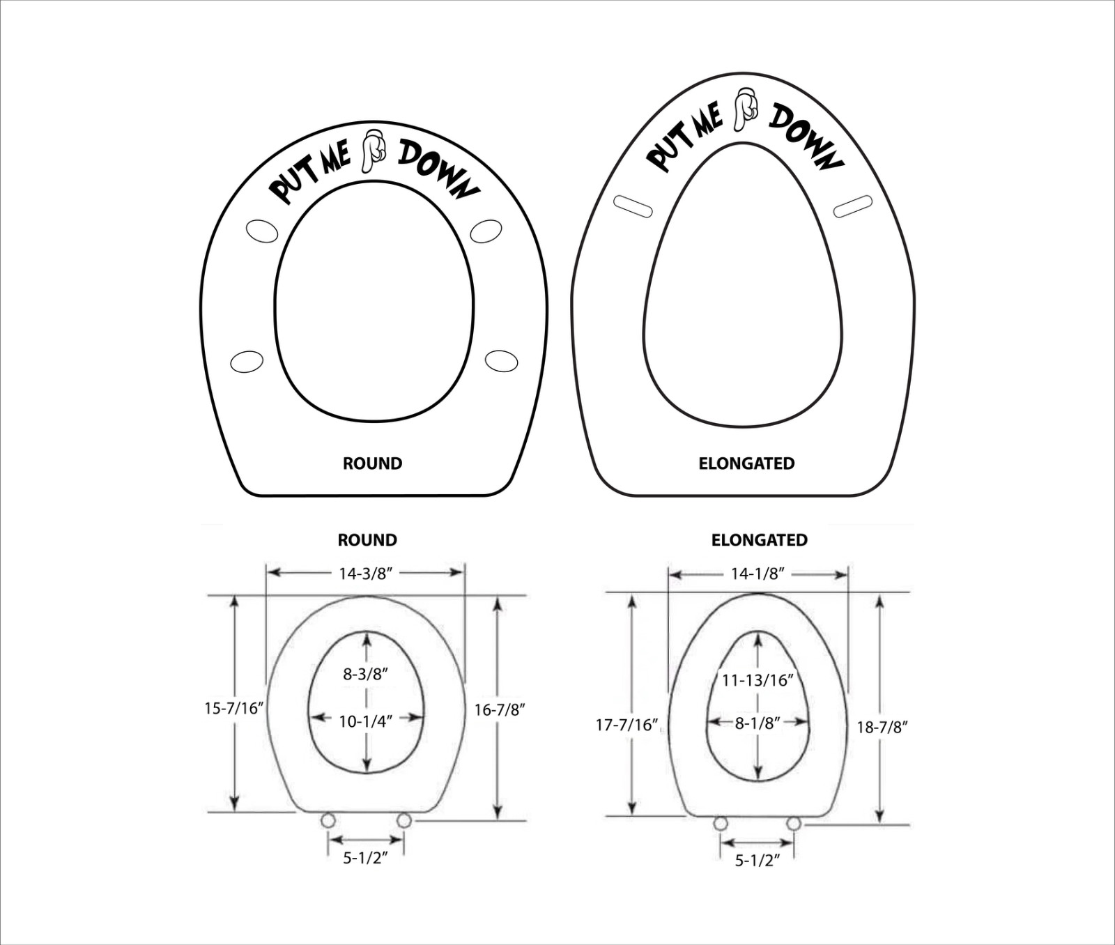Put ME Down Decal Bath Toilet Seat die cut decal Made in USA 6+yr outdoor