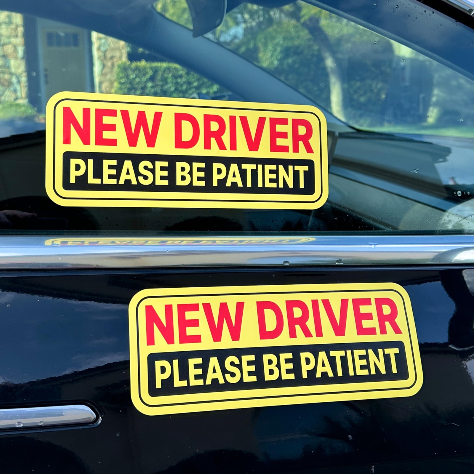 New Driver Sticker Non Magnetic Vinyl Removable 10.75in x 4in 2Pcs Car Window